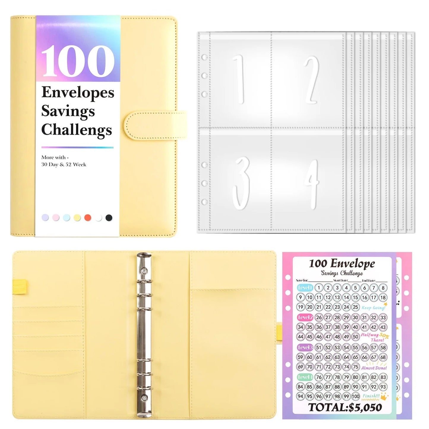 A5 100 Envelopes Money Saving Challenge