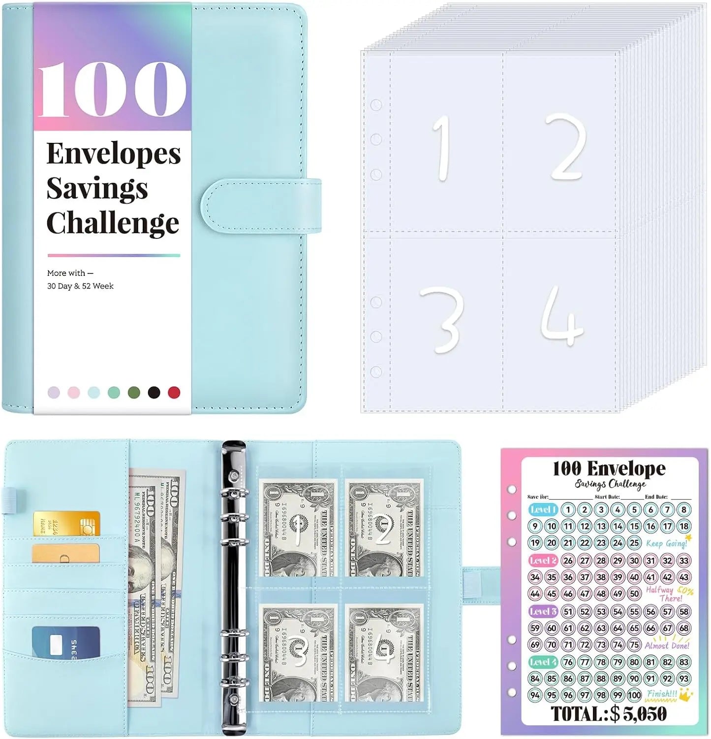 A5 100 Envelopes Money Saving Challenge